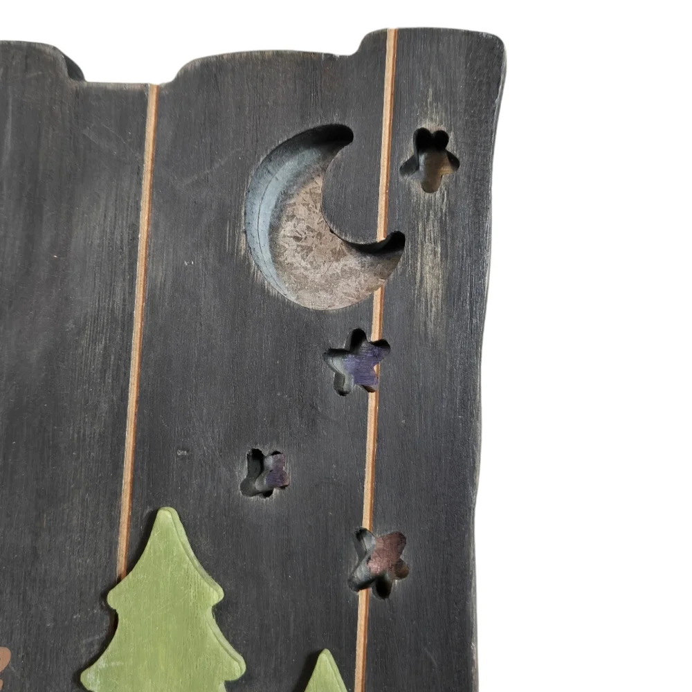 Rustic “Spend Time Counting Stars” Wood Photo Clip Frame – Cabin Decor